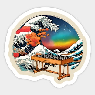 Vintage The Great Wave and Vibraphone Player Musician of Vibraphonist Sticker